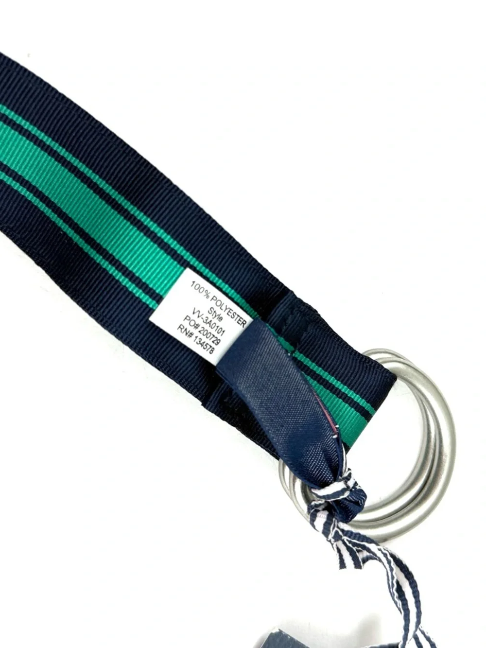 Vineyard Vines Boy’s Menemsha Stripe Grosgrain Stripe Ribbon D-Ring Belt
